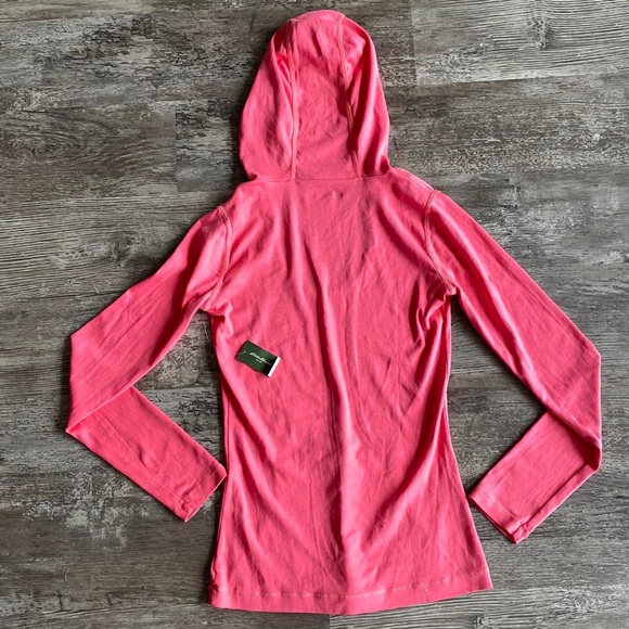 NWT Eddie Bauer Hot Pink/ Coral Hooded Sweater - Picture 3 of 4